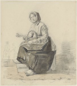 Seated Street Vendor with Basket