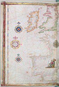 The British Isles and Iberia, detail from a world atlas by Diego Homem