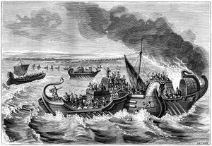 Combat Between Roman and Veneti Vessels, Loire River by Dietrich
