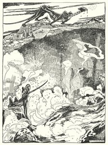 We saw the Dragon pups go down to the Pool to drink and clean themselves by Dion Clayton Calthrop