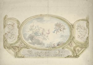 Design for a Ceiling Painting: Oval with Allegorical Scene, Surrounded by Scenes with Putti