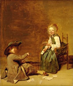 Children Playing Cards by Dirck Hals