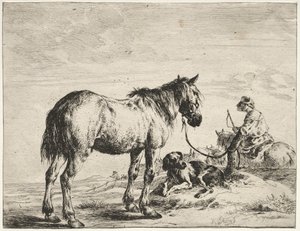 Horse Bound to a Post by Dirck Stoop