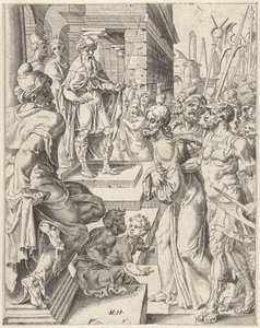 Christ before Pilate by Dirck Volckertsz. Coornhert (attributed to)