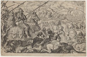Suleiman the Magnificent Forced to Raise the Siege of Vienna by Dirck Volckertz Coornhert, after Maerten van Heemskerck
