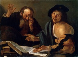 Heraclitus and Democritus, early 17th century