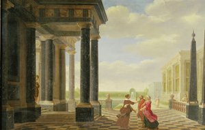 Figures in Conversation in a Classical Setting by Dirck van Delen