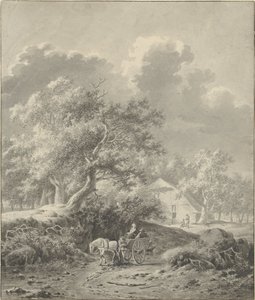 Landscape with Horse and Wagon by Dirk Jan van der Laan