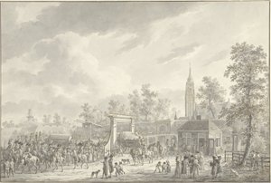 The Departure of the Garrison of Amersfoort in 1790 by Dirk Langendijk (signed by artist)