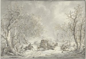 Attack on a Carriage by Highwaymen by Dirk Langendijk