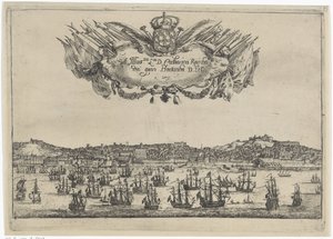 View of the City and Harbor of Lisbon by Dirk Stoop
