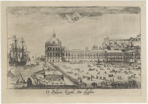 View of the Royal Palace in Lisbon (series title: Views of Lisbon) by Dirk Stoop