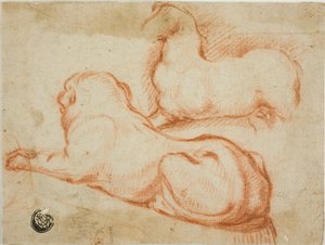 Sketch of Horse and Dog by Dirk Valkenburg