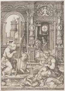 Saint Luke Painting the Virgin and Child by Dirk Vellert