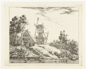 Landscape with Farm and Mill in Holstein by Dirk Vis Blokhuyzen