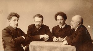 Group Portrait of Poets Alexander Blok, Georgii Chulkov, Konstantin Erberg, and Fyodor Sologub by Dmitri Spiridonovich Zdobnov