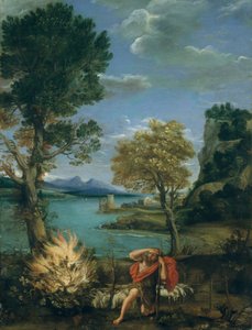 Landscape with Moses and the Burning Bush by Domenichino