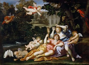 Rinaldo Presents Armida with a Mirror by Domenichino