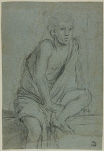 Seated Youth: Study for Flagellation of Saint Andrew by Domenichino