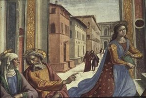 The Virgin Mary in the Temple (detail) by Domenico Ghirlandaio