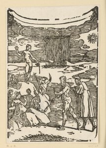 The Discovery of Metals. Hephaestus (Vulcan) with the Miner