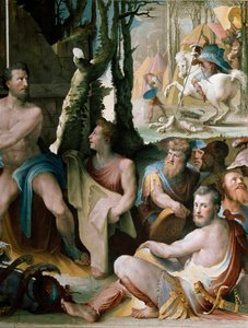 Friesland: the sacrifice of Codros king of Athens, detail by Domenico Beccafumi