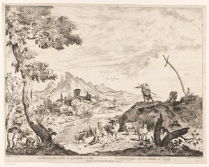 Landscape with Shepherds and Cattle by Domenico Bernardo Zilotti