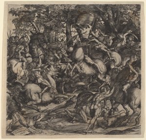 Battle of Nude Men by Domenico Campagnola