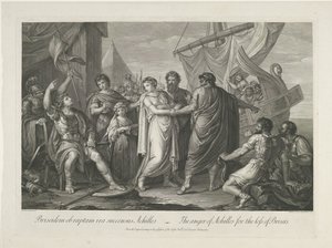 Achilles Angry Over the Loss of Briseis by Domenico Cunego