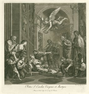 Death of Saint Cecilia (Italian Painting) by Domenico Cunego
