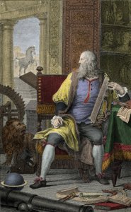 Representation of Leonardo da Vinci in His Workshop by Domenico Cunego
