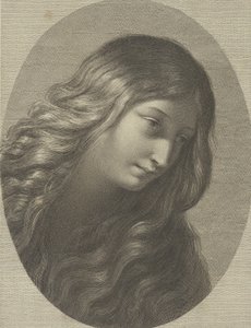 The Head of Mary Magdalene Looking Down to the Right, in an Oval Frame, after Ren, ca. 1745-1803