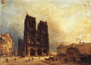 View of the Parvis of Notre-Dame, circa 1835