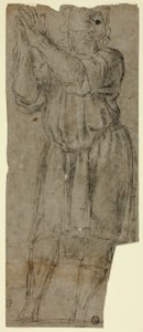 Man Standing in Prayer (recto); Drapery Study (verso)
