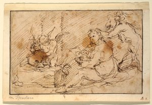 Seated Artist by Domenico Gargiulo, called Micco Spadaro