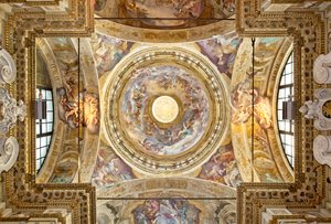 The Coronation of the Virgin (detail) by Domenico I Piola