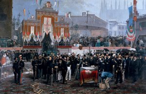 Ceremony for Laying of Foundation Stone of Galleria Victor Emmanuel II in Milan
