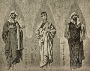 Saints Bartholomew, James the Less and Philip, cartoons for mosaic in Amalfi cathedral by Domenico Morelli