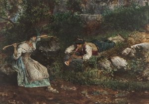 An Italian Contadina wooed by a Shepherd