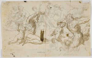 A River God and Two Putti