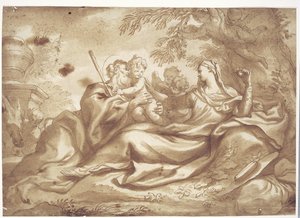 Rest on the Flight into Egypt by Domenico Piola