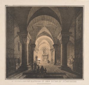 Notable Buildings of the Middle Ages in Germany: St. Margarets Chapel in the Imperial..., 1819 by Domenico Quaglio