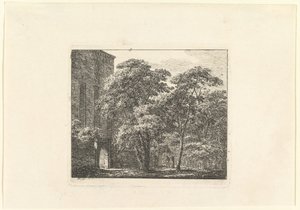 Gothic Architecture in a Landscape, ca. 1807 by Domenico Quaglio II