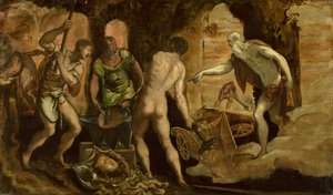 The Forge of Vulcan by Domenico Robusti Tintoretto