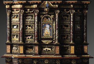 Louis XIV cabinet-on-stand by Domenico and Gobelins workshop (attr. to) Cucci