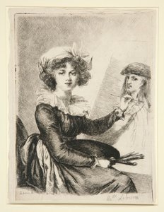 Louise-Elisabeth Vigée-Lebrun, after and in reverse to the self-portrait of 1790 in the Uffizzi