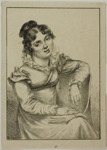 Seated Young Woman Holding an Open Book by Dominique Vivant Denon