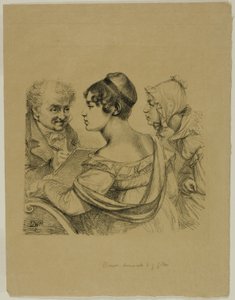 Self-Portrait with Two Young Ladies by Dominique Vivant Denon