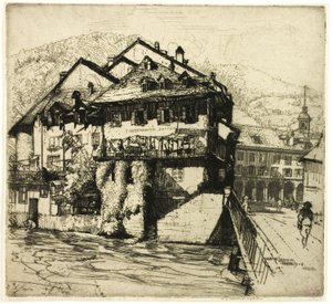 Houses on the Aare, Switzerland