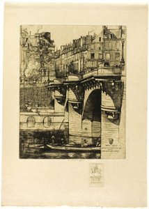 Le Pont Neuf, Paris (with remarque) by Donald Shaw MacLaughlan